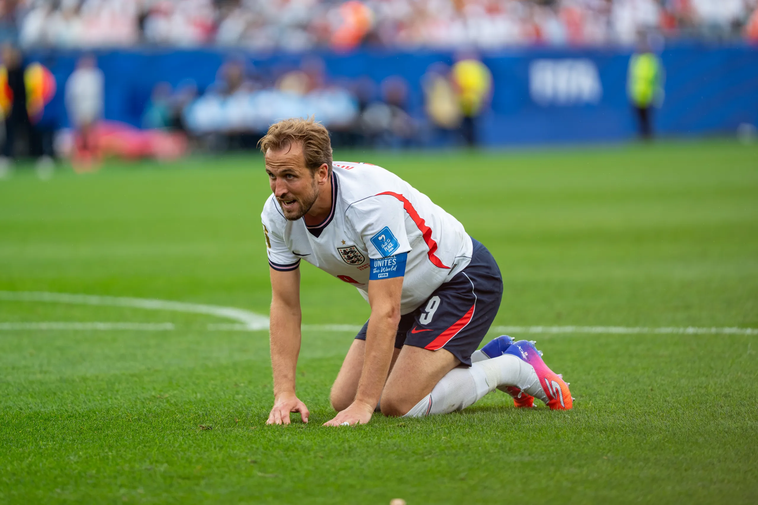 Open the featured image for England Croatia 7-0: Kane and Saka Lead Historic Nations League Rout Harry Kane playing for England during the 2026 FIFA World Cup