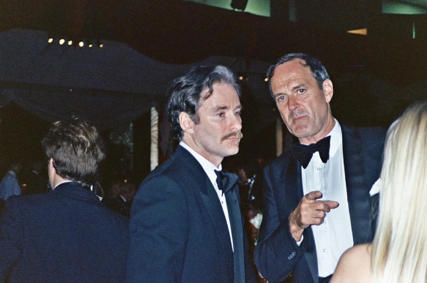 Kevin Kline, left, with John Cleese at the 1989 Oscars Governors Ball