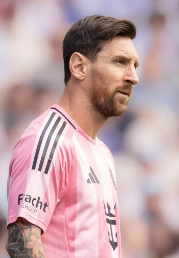 Lionel Messi in a pink Inter Miami shirt in May 2025