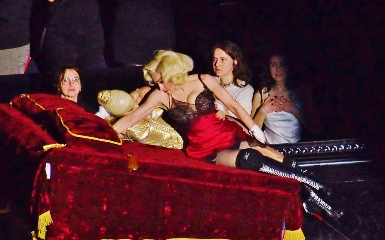 Madonna performing on The Celebration Tour in Montreal