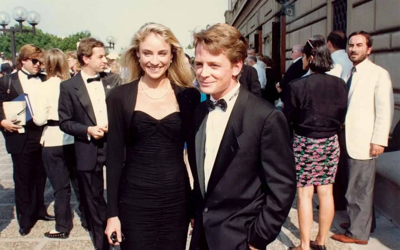 Tracy Pollan and Michael J. Fox at the 40th Emmy Awards in August 1988