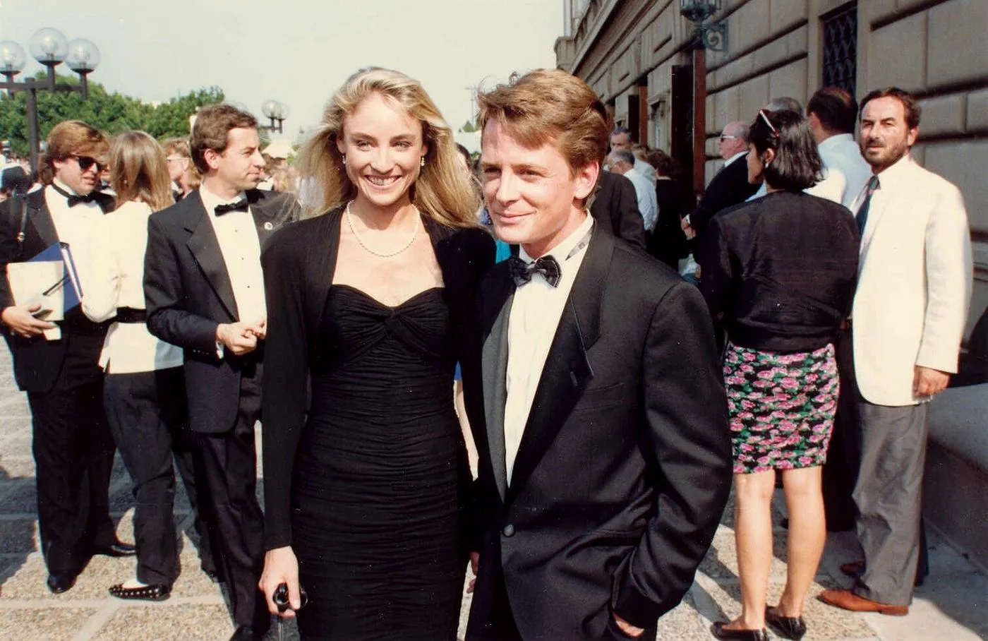 Tracy Pollan and Michael J. Fox at the 40th Emmy Awards in August 1988