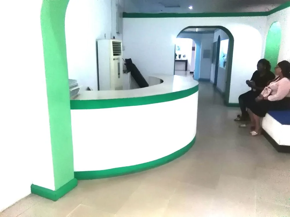 The green and white reception counter at the National Museum in Lagos in 2022