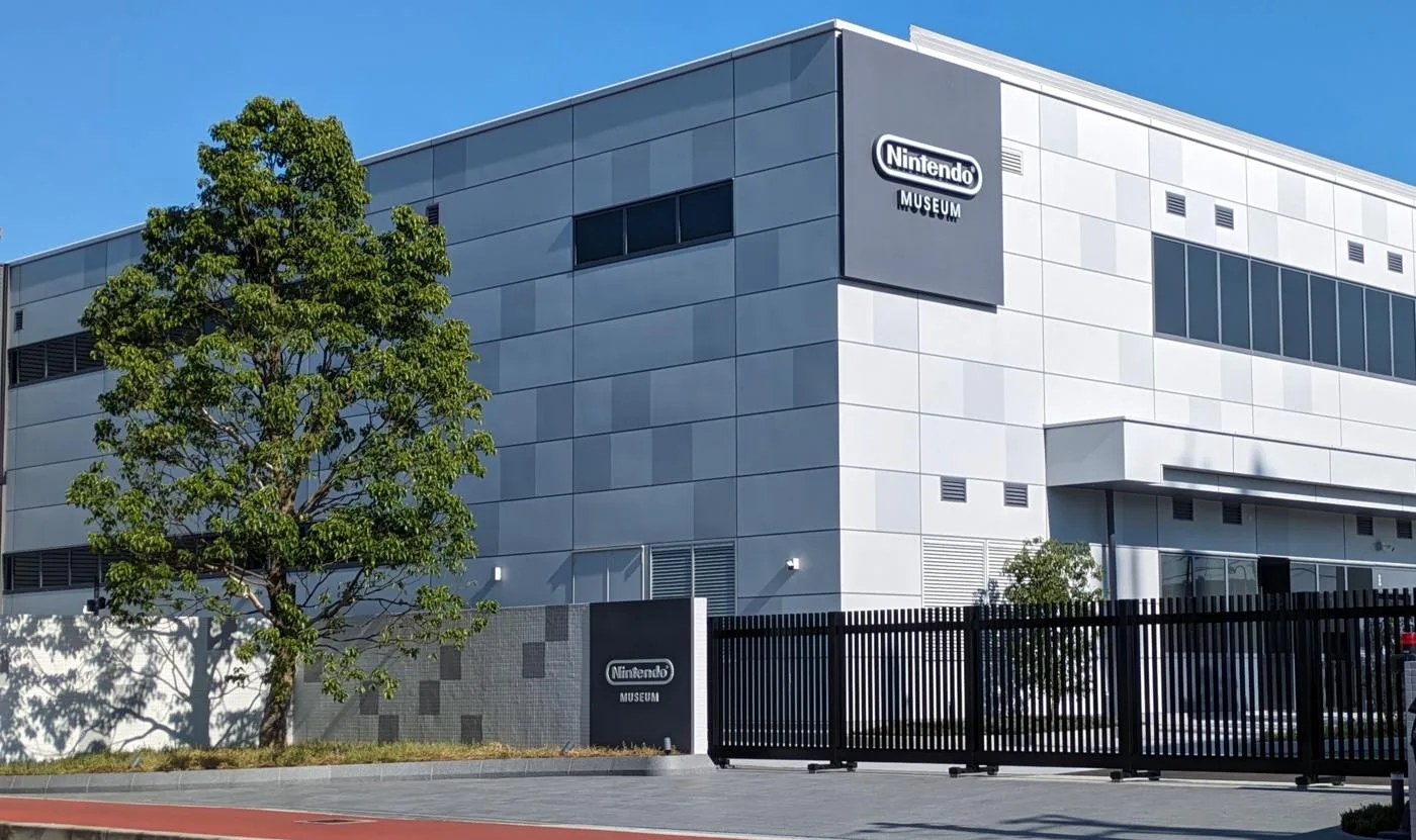 Nintendo Museum exterior and entrance gates in Uji in June 2024