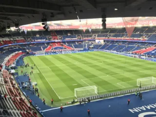 Wide view inside the Parc des Princes football stadium in Paris