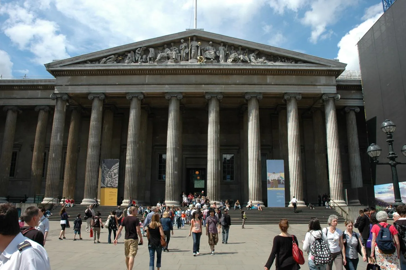 Planning a museum visit: visitors outside the British Museum in London
