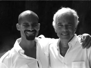Ralph Lauren, right, with photographer Arnaldo Anaya-Lucca in a 2013 black and white photograph