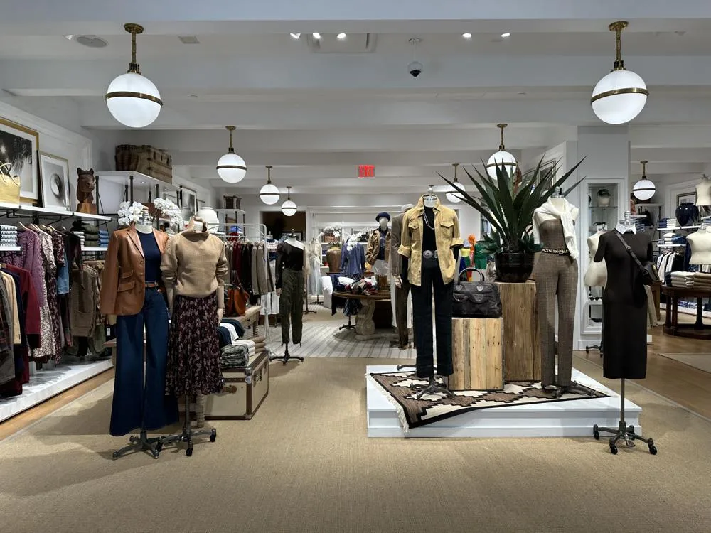 Clothing and mannequins inside the Ralph Lauren store at Aventura Mall in Florida in 2023