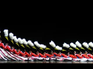 The Radio City Rockettes in wooden-soldier costumes during a 2009 Christmas Spectacular