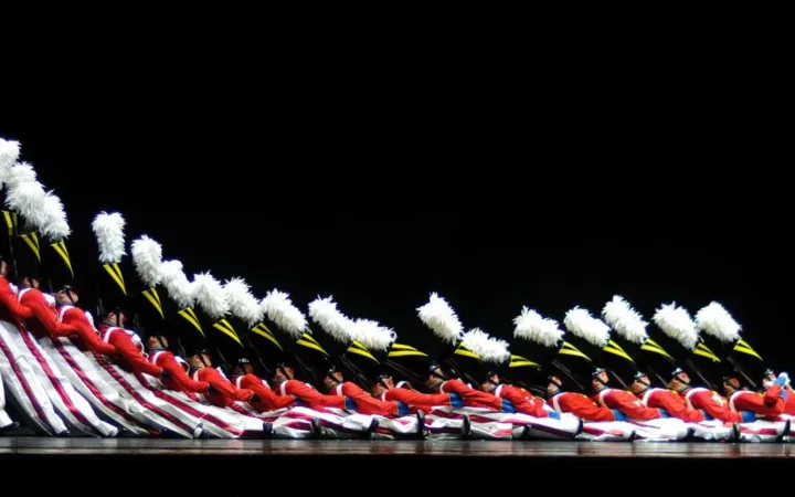 The Radio City Rockettes in wooden-soldier costumes during a 2009 Christmas Spectacular