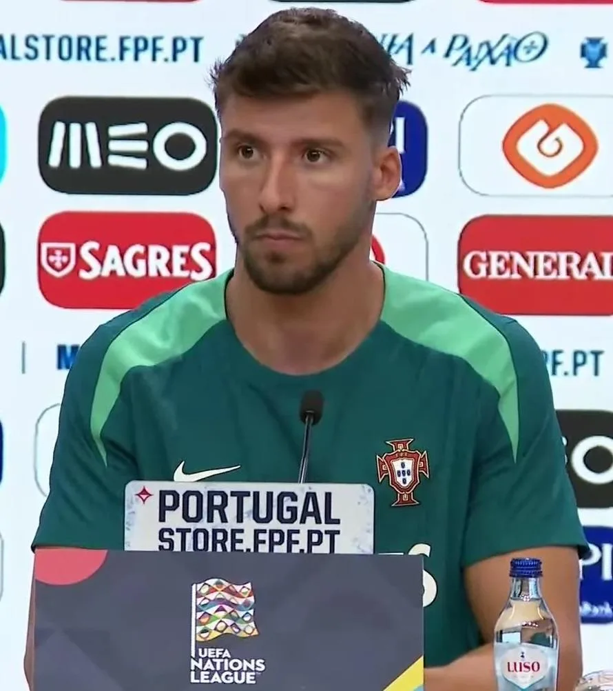 Rúben Dias at a Portugal press conference in September 2024