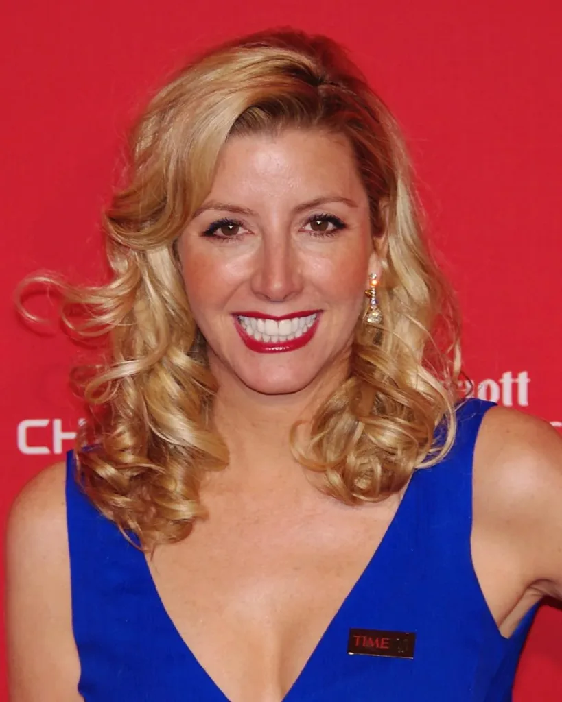 Sara Blakely wearing blue at the Time 100 gala in April 2012