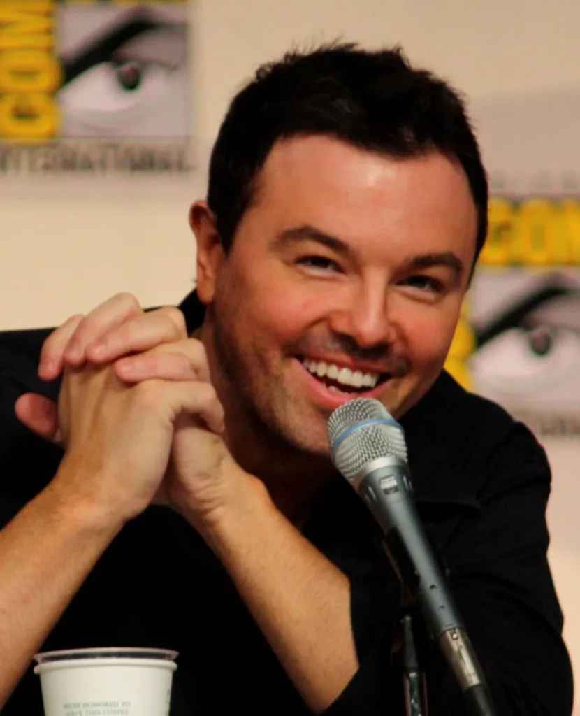 Seth MacFarlane speaks at a Comic-Con panel in San Diego in 2009.
