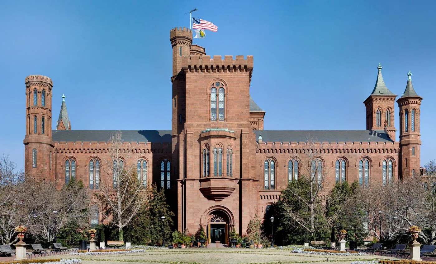 Open the featured image for Planning a Museum Visit: A Day Built Around Your Interests The red sandstone Smithsonian Castle viewed from its courtyard in Washington