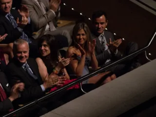 Tim Robbins and Jennifer Aniston at a Life of Crime festival appearance in 2013