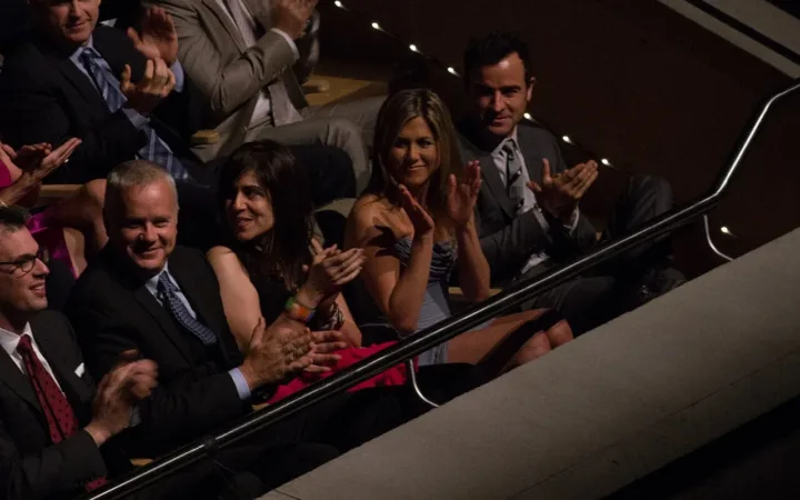 Tim Robbins and Jennifer Aniston at a Life of Crime festival appearance in 2013