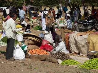 Vegetables displayed at a market in Mysore, India, in 2014