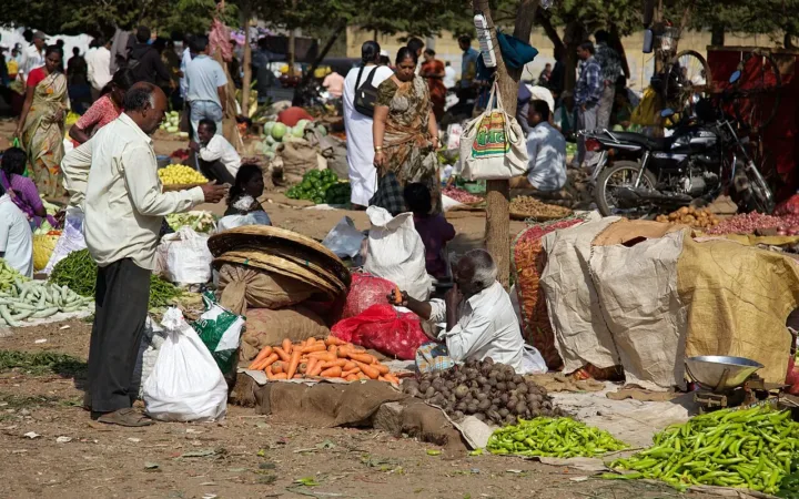 Vegetables displayed at a market in Mysore, India, in 2014