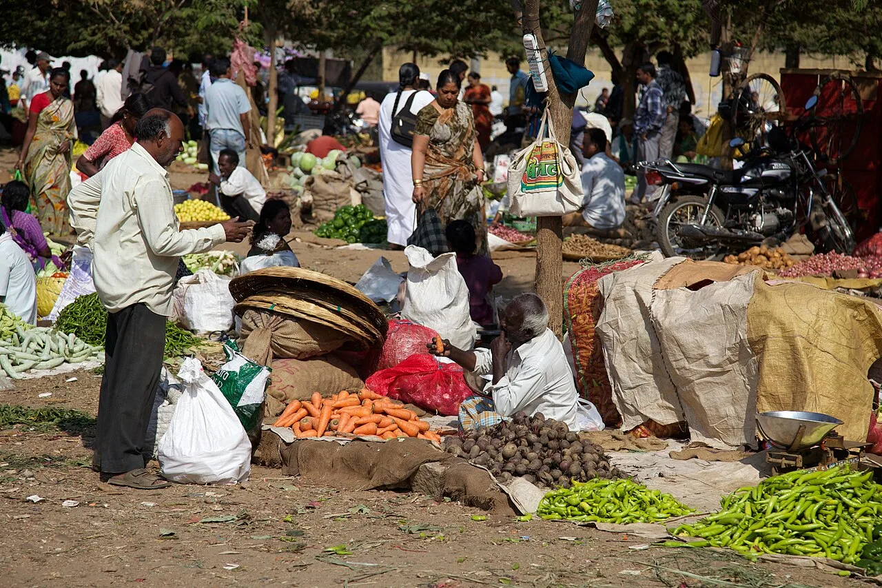 Open the featured image for World Food Day 2026: The New Ideas Behind This Year’s Theme Vegetables displayed at a market in Mysore, India, in 2014