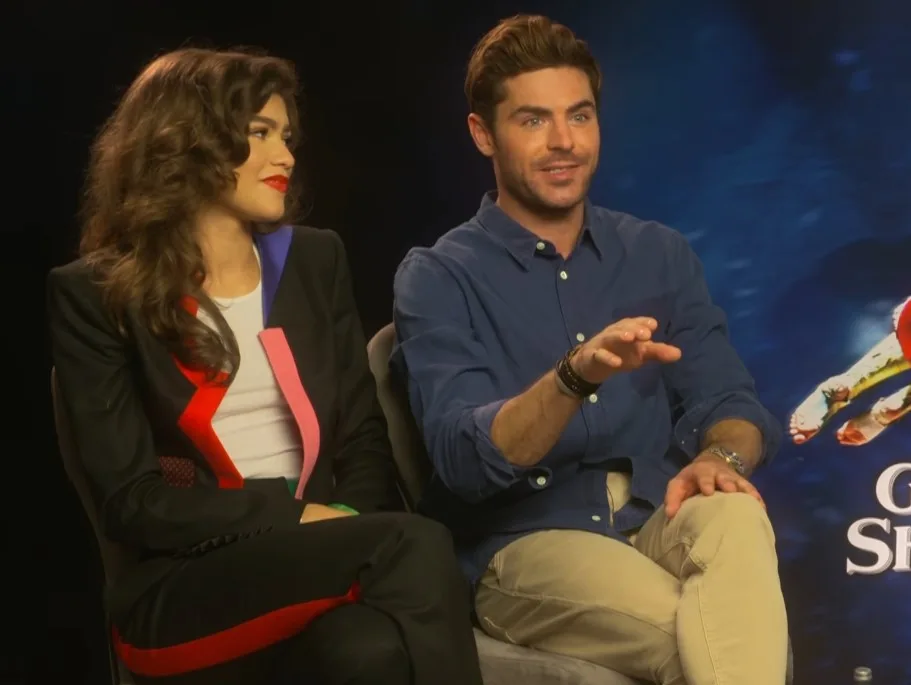 Zendaya and Zac Efron seated together in a 2017 interview